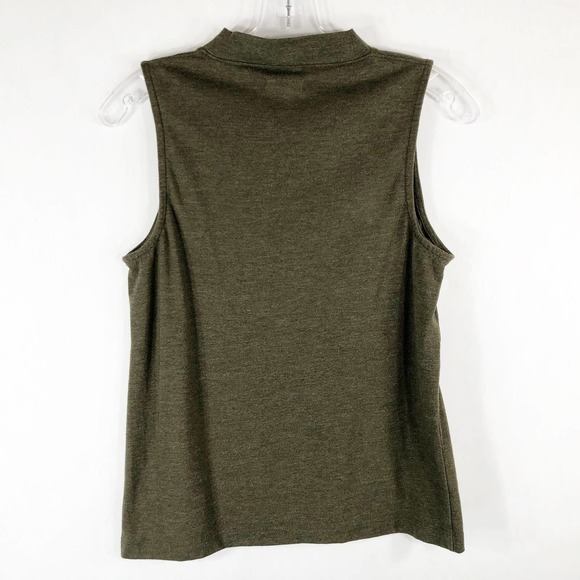Madewell Medium Blouse Tune Mockneck Tank Top Army Green Knit Pullover 437 - Picture 3 of 6